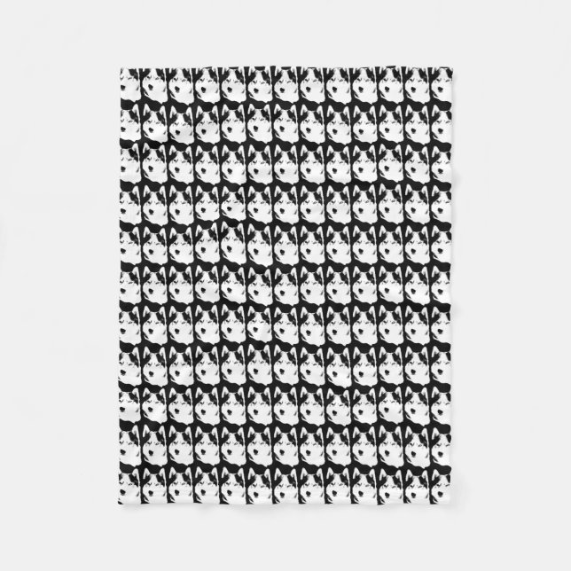 Couverture Polaire Blanche Husky Cool Sibérie Husky Fleece Blanket Bl (Devant)
