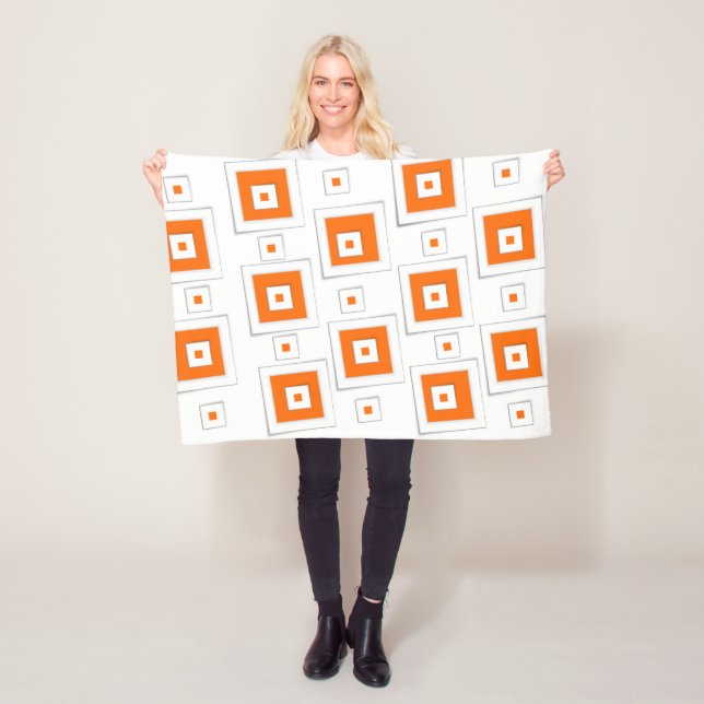 Couverture Polaire Blanche orange (En situation)