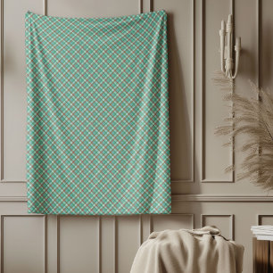 Couverture Polaire Blanche Pastel Tartan pour un confort de vacances 