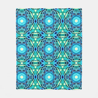 Couverture Polaire Blanche polaire bleu vert