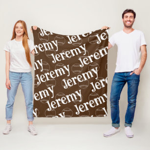 Couverture Polaire Blanche polaire de baseball Brown et blanche