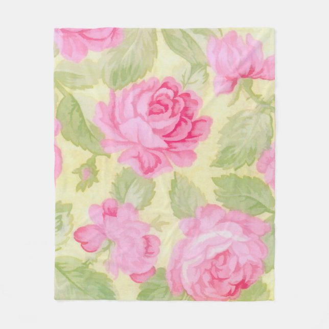 Couverture Polaire Blanche polaire de beauté rose (Devant)