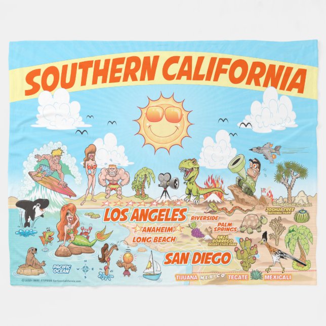 Couverture Polaire Blanche polaire de Californie du Sud (Devant (Horizontal))