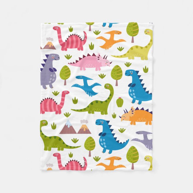 Couverture Polaire Blanche polaire - Dino Party (Devant)