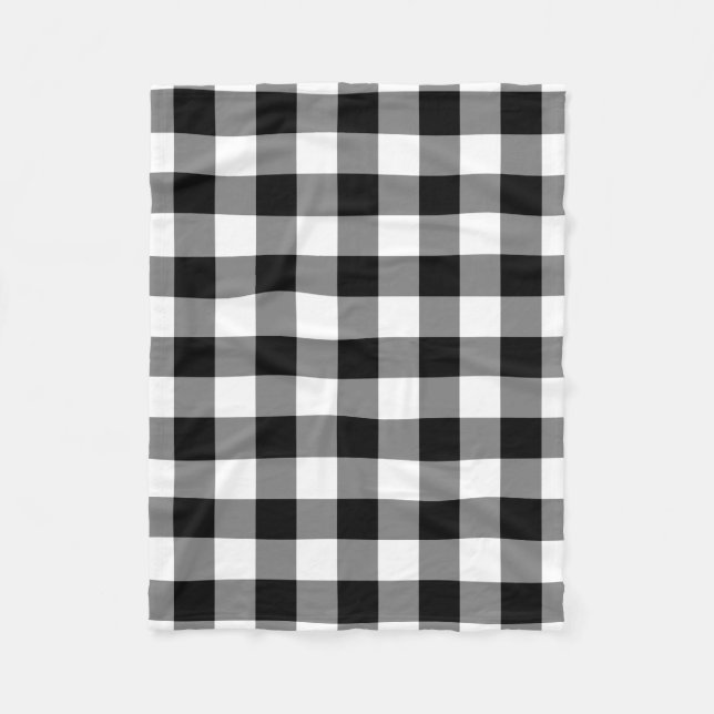 Couverture Polaire Blanche polaire en En vichy noir et blanc (Devant)