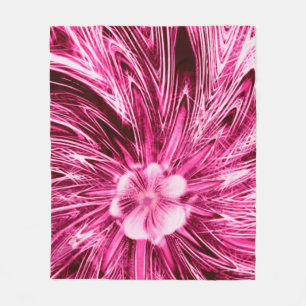 Couverture Polaire Blanche polaire Lignes Abstraites Fleur violette