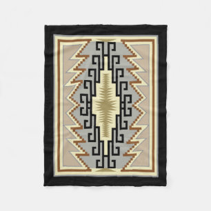 Couverture Polaire Blanche polaire Motif indienne