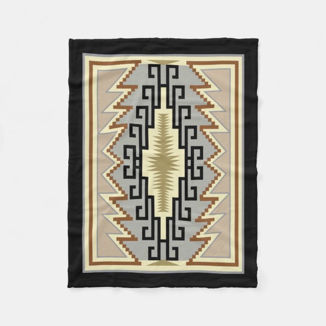 Couverture Polaire Blanche polaire Motif indienne (Devant)