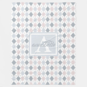Couverture Polaire Blanche polaire personnalisée bleue, blanche et ro