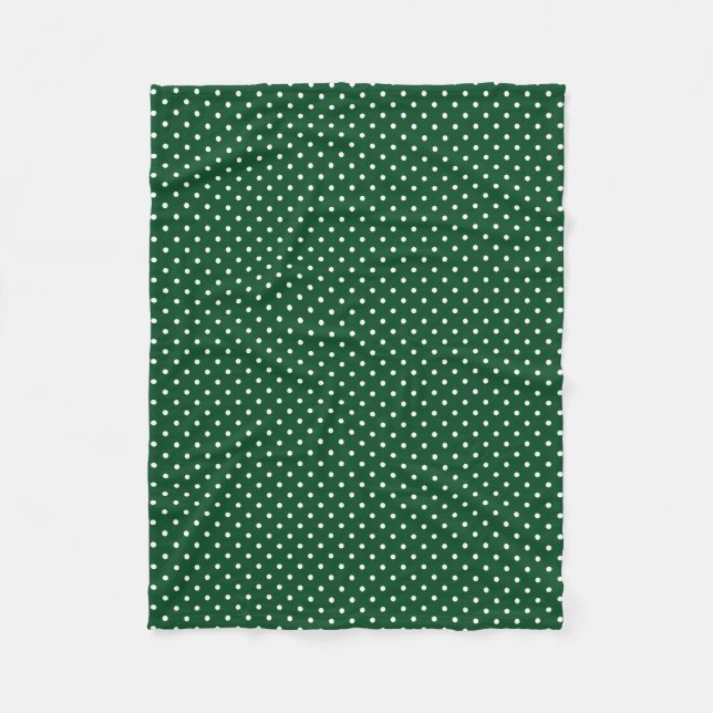 Couverture Polaire Blanche polaire Pois verte (Devant)