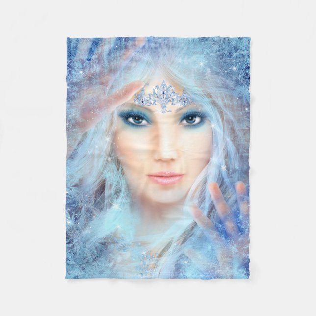 Couverture Polaire Blanche polaire, reine des neiges. Hiver magnifiqu (Devant)