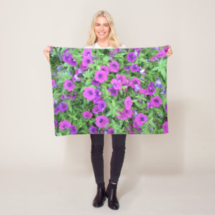 Couverture Polaire Blanche polaire violette Petunias