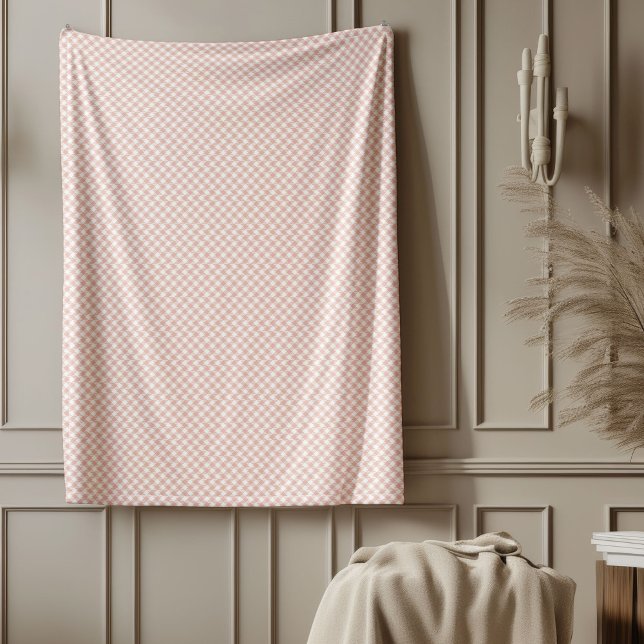 Couverture Polaire Blanche Rose or tendance pour cadeau (Trendy Rose Gold Check Blanket for Gifting)