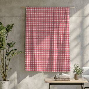 Couverture Polaire Blanche rouge et noire - Style Cabine tatan classi