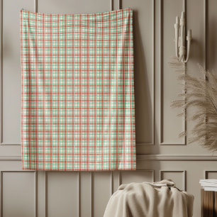 Couverture Polaire Blanche Tartan douce dans les teintes de Noël past