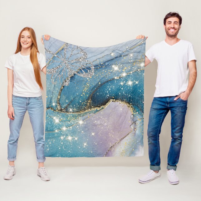 Couverture Polaire Blanches Fleece et Sherpa (En situation)