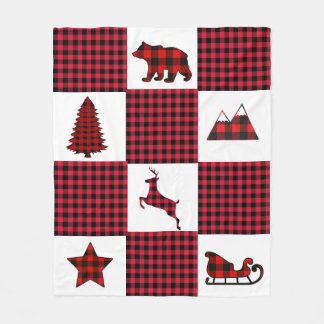 Couverture Polaire Blanchisserie de Noël Buffalo Plaid