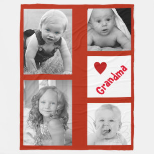 Couverture Polaire Blanchisserie de photo rouge et blanc