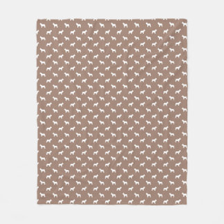 Couverture Polaire Blancs français BullDog sur Khaki Beige