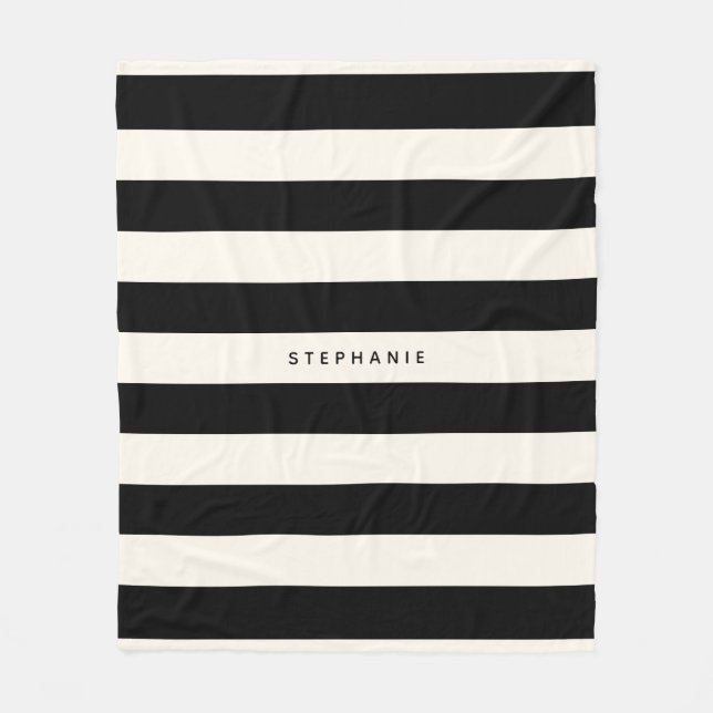 Couverture Polaire Blancs noirs et lunettes avec nom (Devant)