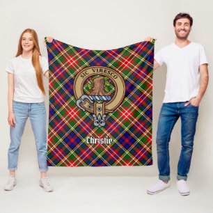 Couverture Polaire Blason de Clan Christie sur tartan