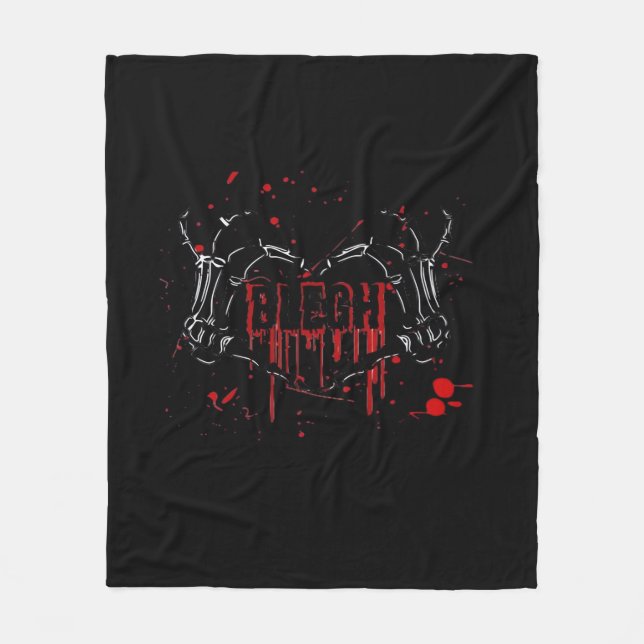 Couverture Polaire Blegh Breakdown, Skeleton Heart Hands, Emo Band, S (Devant)