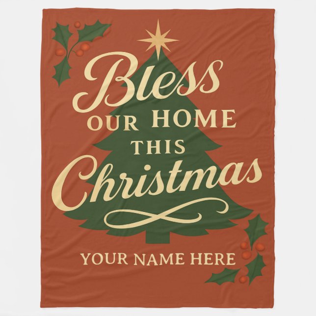 Couverture Polaire Bless Our Home Christmas Personalized Blanket (Devant)