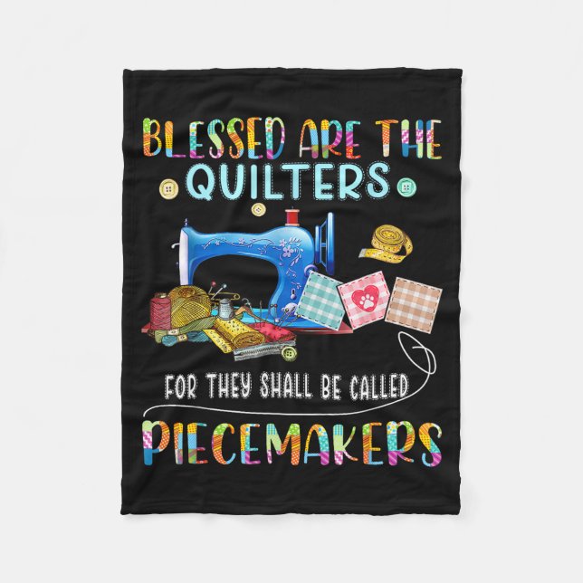 Couverture Polaire Blessed Are The Quilters Funny Sewing Quote Gift  (Devant)