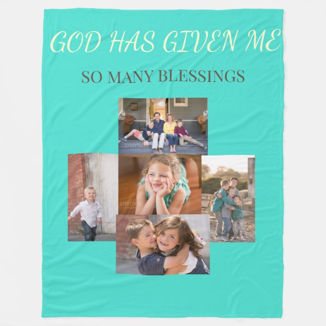 Couverture Polaire Blessings of Family Collage Tribute (Devant)