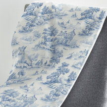 Bleu à la française Toile de Jouy Romantique Éléga