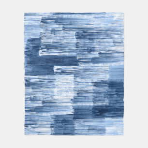 Couverture Polaire Bleu Aquarelles : Motif géométrique