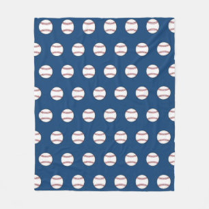 Couverture Polaire Bleu Base-ball Fleece Blanche