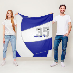 Couverture Polaire bleu blanc couleur équipe volleyball géant