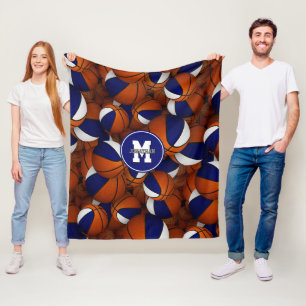 Couverture Polaire bleu blanc équipe de l'école couleurs motif de bas