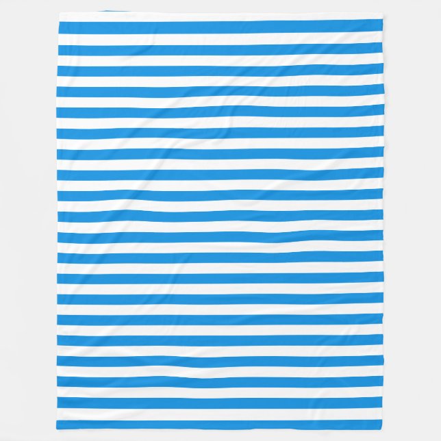 Couverture Polaire Bleu blanc rayé Élégant Modèle Modish  (Devant)