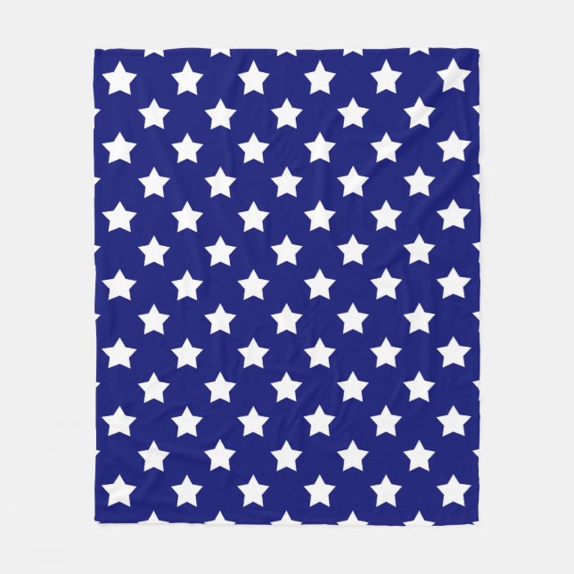 Couverture Polaire Bleu Blancs Etoiles Motif (Devant)