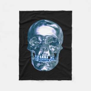 Couverture Polaire Bleu Chrome Crâne polaire Blanche