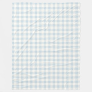 Couverture Polaire Bleu Clair Blanc Carreaux Rayures