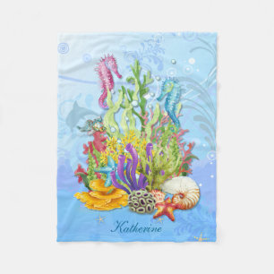Couverture Polaire Bleu de la vie marine tropicale