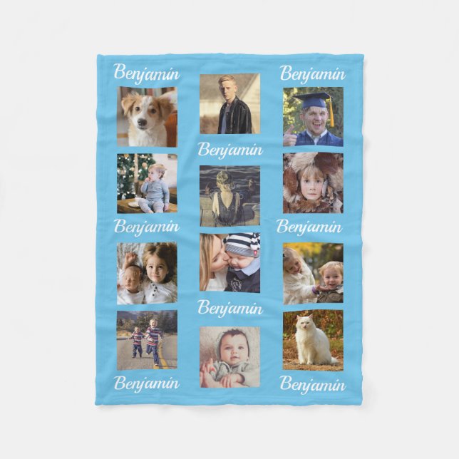Couverture Polaire Bleu de nom d'enfants d'image d'Instagram du (Devant)