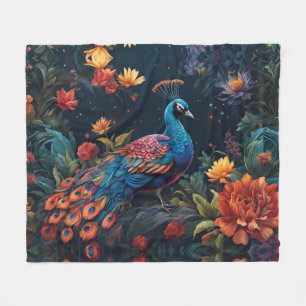 Couverture Polaire Bleu élégant et gamme Peacock Star Jardin plein