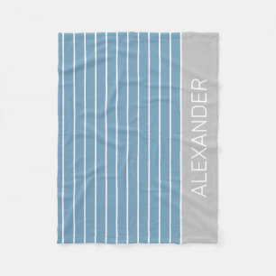 Couverture Polaire Bleu et blanc avec gris personnalisé