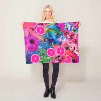 Couverture Polaire Bleu et rose.