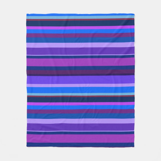 Couverture Polaire Bleu et violet bandes horizontales (Devant)
