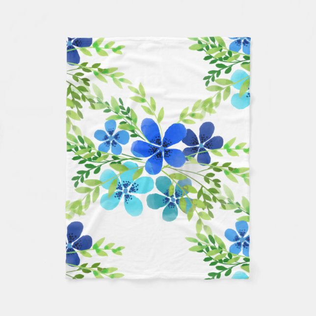 Couverture Polaire Bleu Infini Oubliez Moi Pas Fleurs (Devant)
