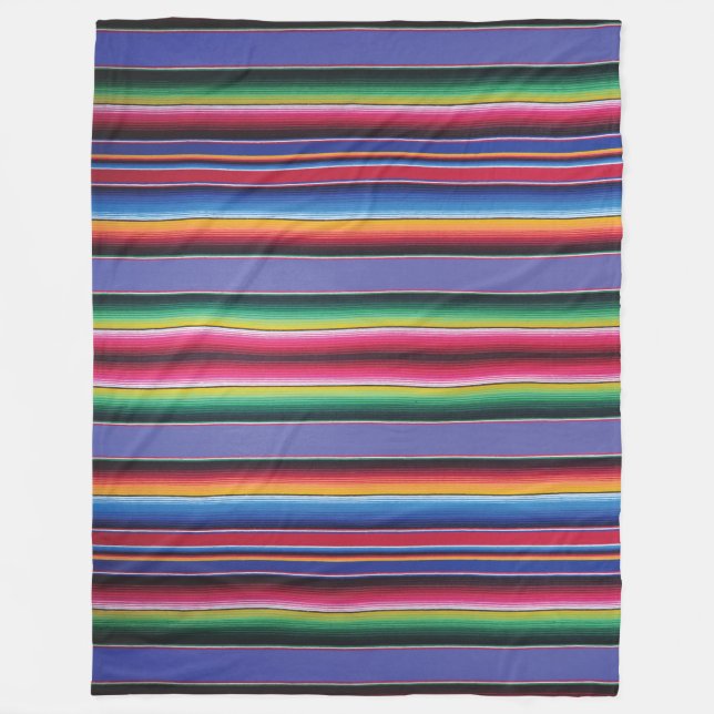 Couverture Polaire Bleu lumineux de Serape d'ouatine d'impression (Devant)