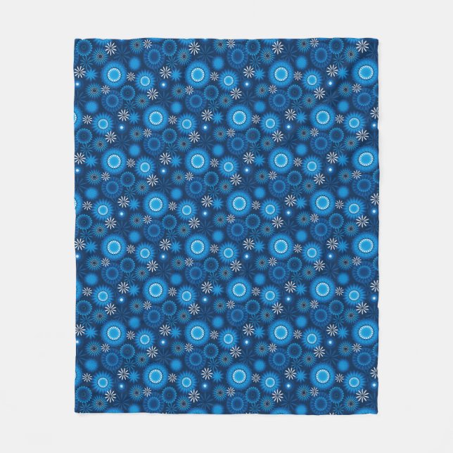 Couverture Polaire Bleu moderne géométrique (Devant)