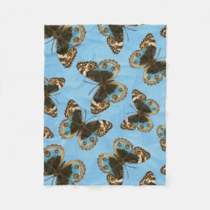 Couverture Polaire Bleu motif papillon Pansy