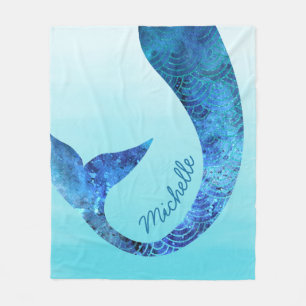 Couverture Polaire Bleu nommé fait sur commande de demi d'amusement