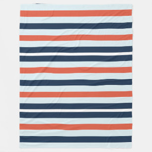Couverture Polaire Bleu, orange et blanc